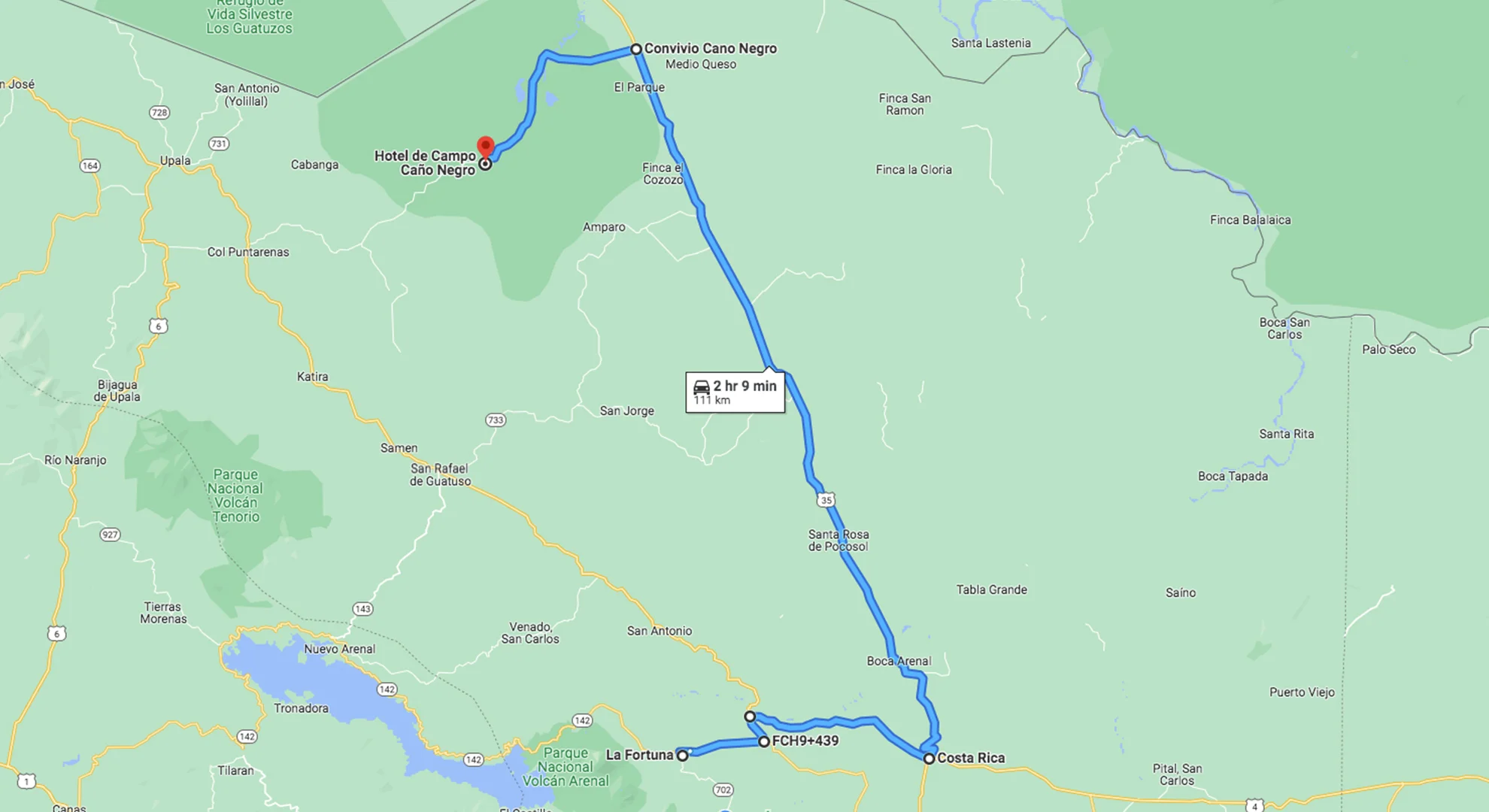 How do I reach Caño Negro Refuge